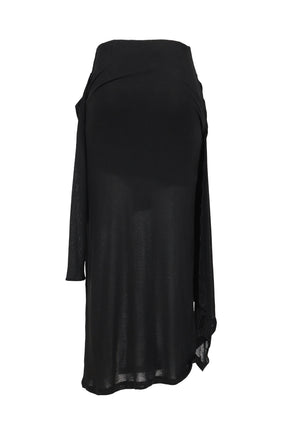 SIGNATURE DRAPING SKIRT / BLK
