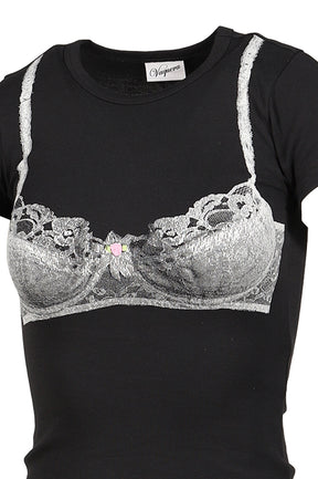 BRA BABY TEE KNIT / BLK