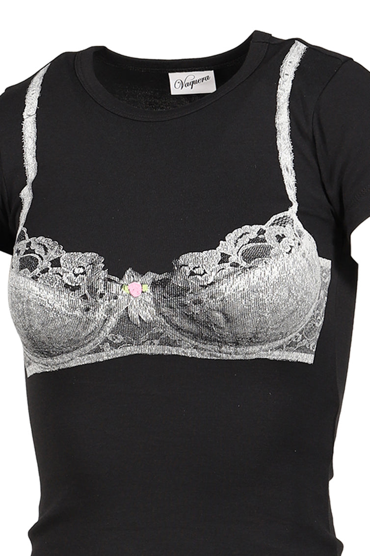 BRA BABY TEE KNIT / BLK