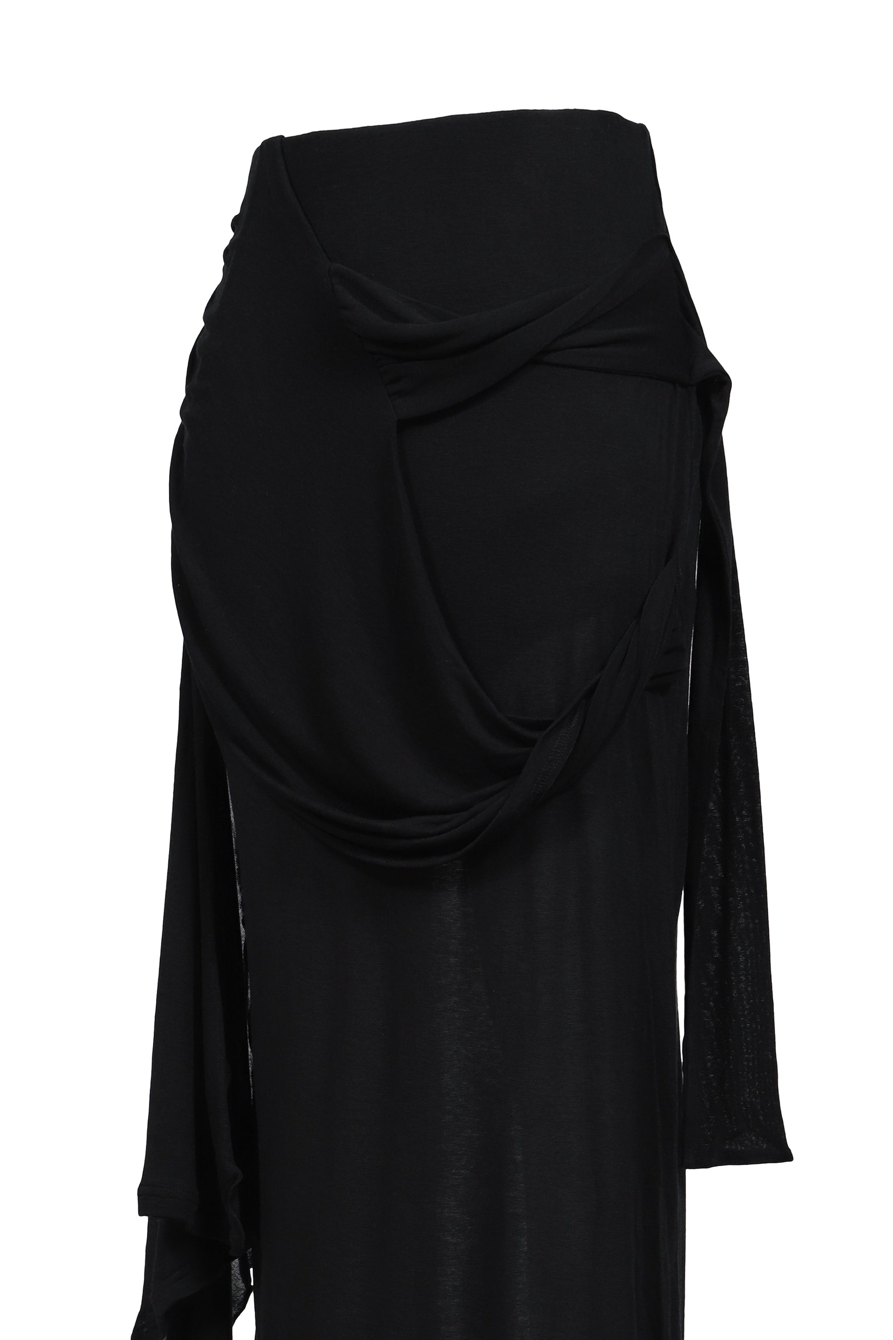 SIGNATURE DRAPING SKIRT / BLK