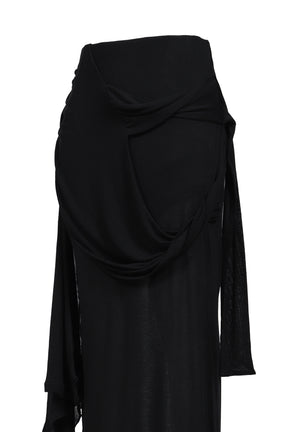 SIGNATURE DRAPING SKIRT / BLK