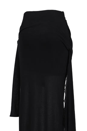 SIGNATURE DRAPING SKIRT / BLK