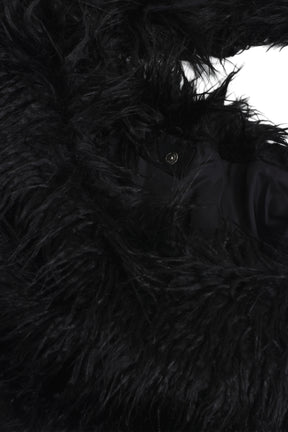 HAIRY FUR OVERSIZED SHOULDER BAG / BLK