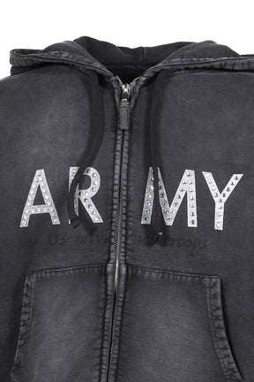 ARMY ZIP HOODY / BLACK