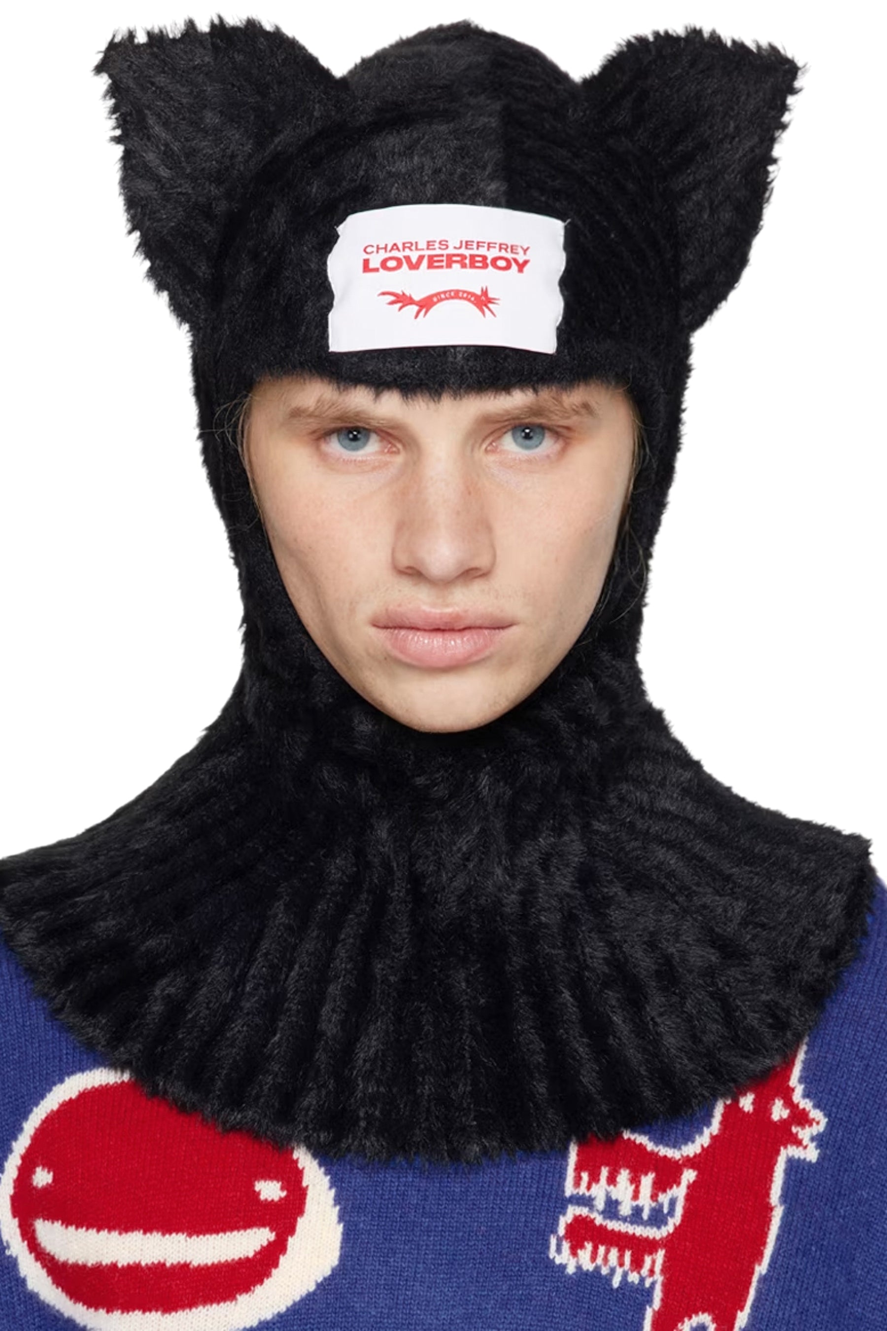 FLUFFY EARS BALACLAVA / BLK