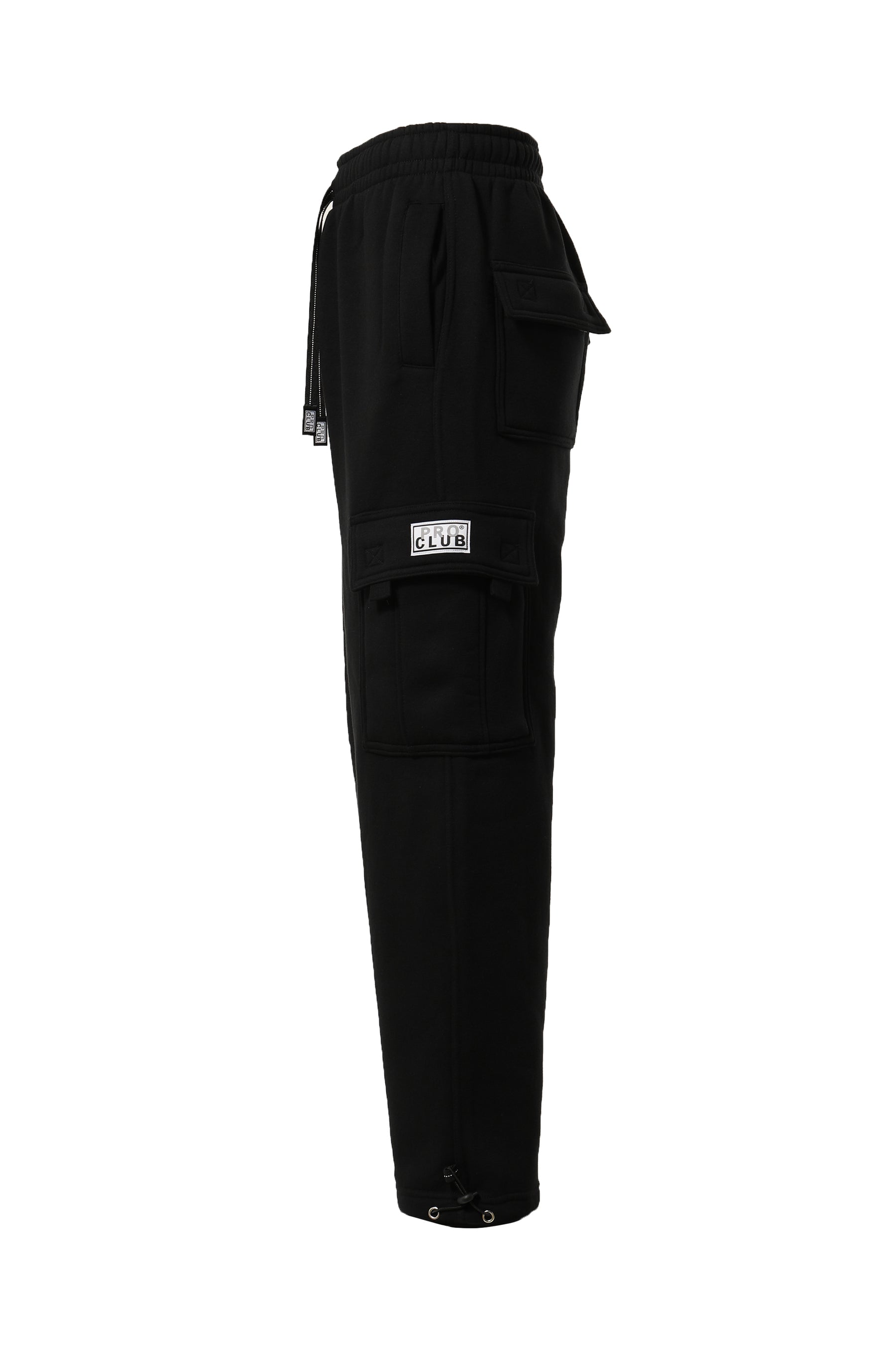 HEAVY WEIGHT FLEECE CARGO PANTS / BLK