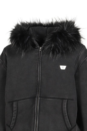 STAR TEDDY FUR HOODIE / BLACK 