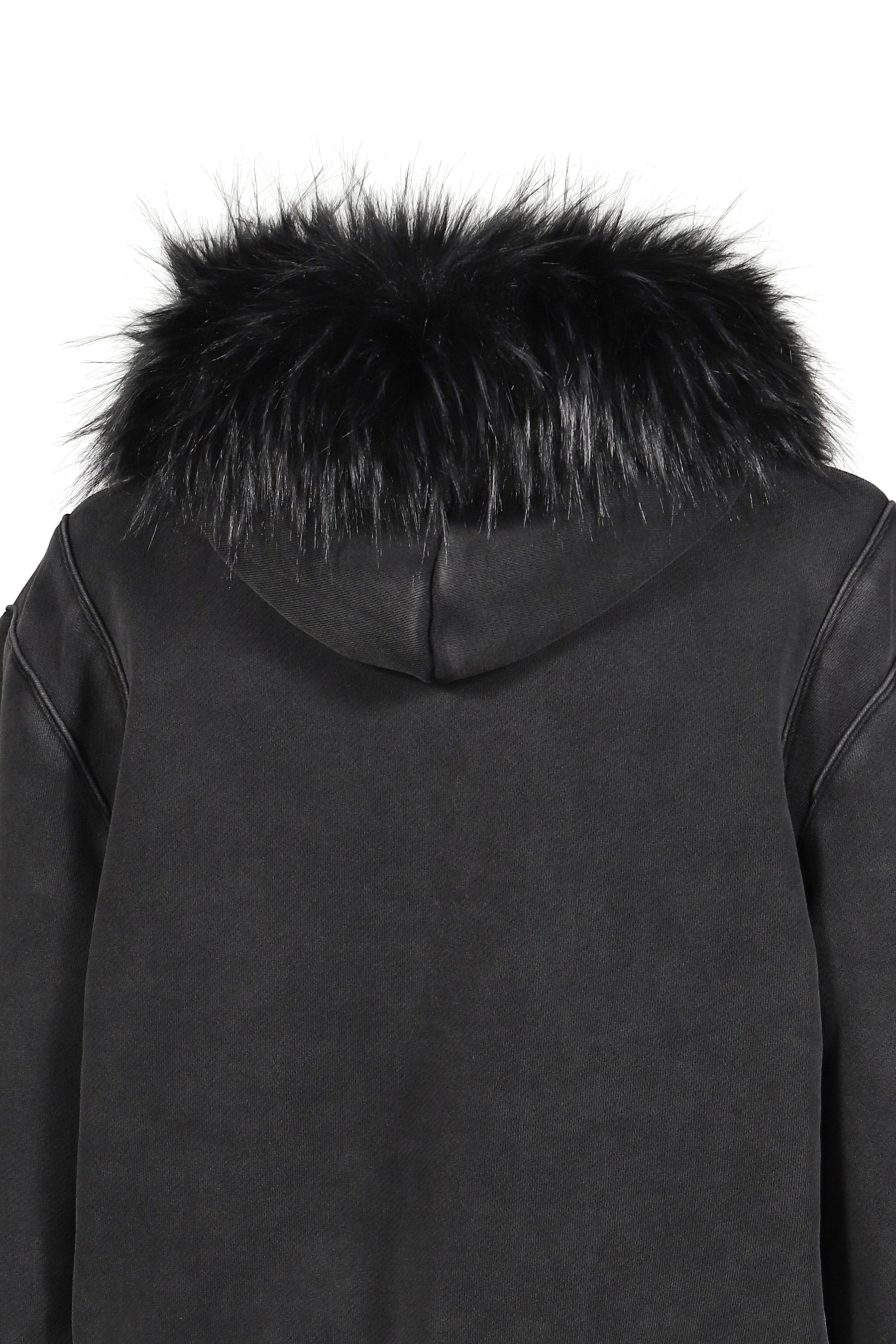 STAR TEDDY FUR HOODIE / BLACK 