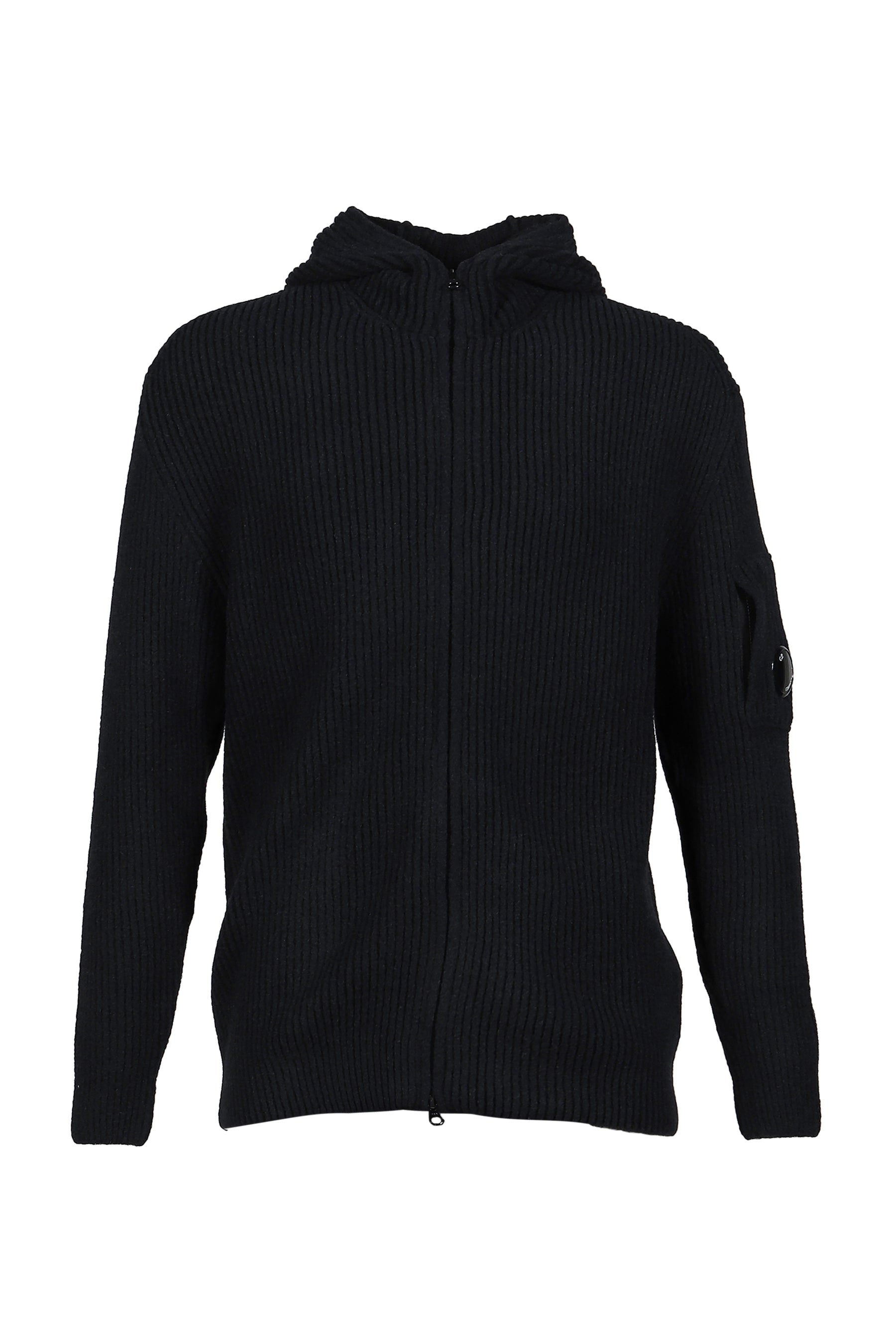 KNW CARDIGAN IN FLEECE KNIT / BLK