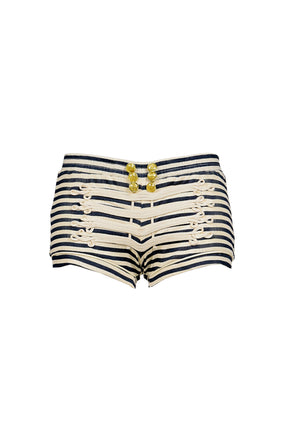 HARBOR STRIPE WOMEN'S SHORTS / BLK