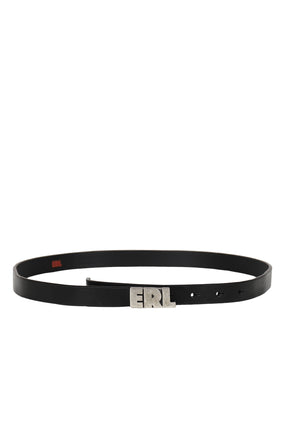 ERL LOGO SKINNY LEATHER BELT / BLK