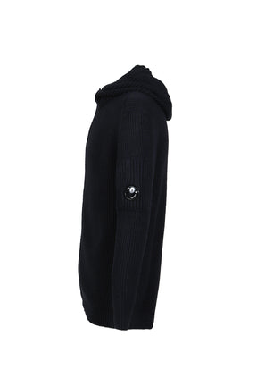 KNW CARDIGAN IN FLEECE KNIT / BLK