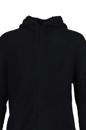 KNW CARDIGAN IN FLEECE KNIT / BLK