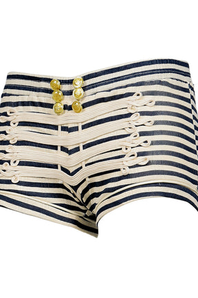 HARBOR STRIPE WOMEN'S SHORTS / BLK