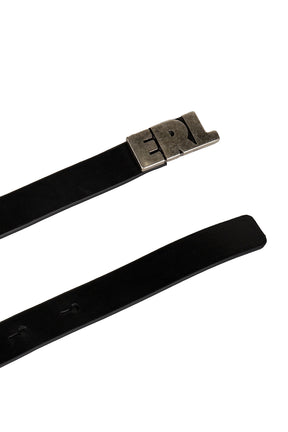 ERL LOGO SKINNY LEATHER BELT / BLK
