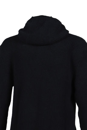 KNW CARDIGAN IN FLEECE KNIT / BLK