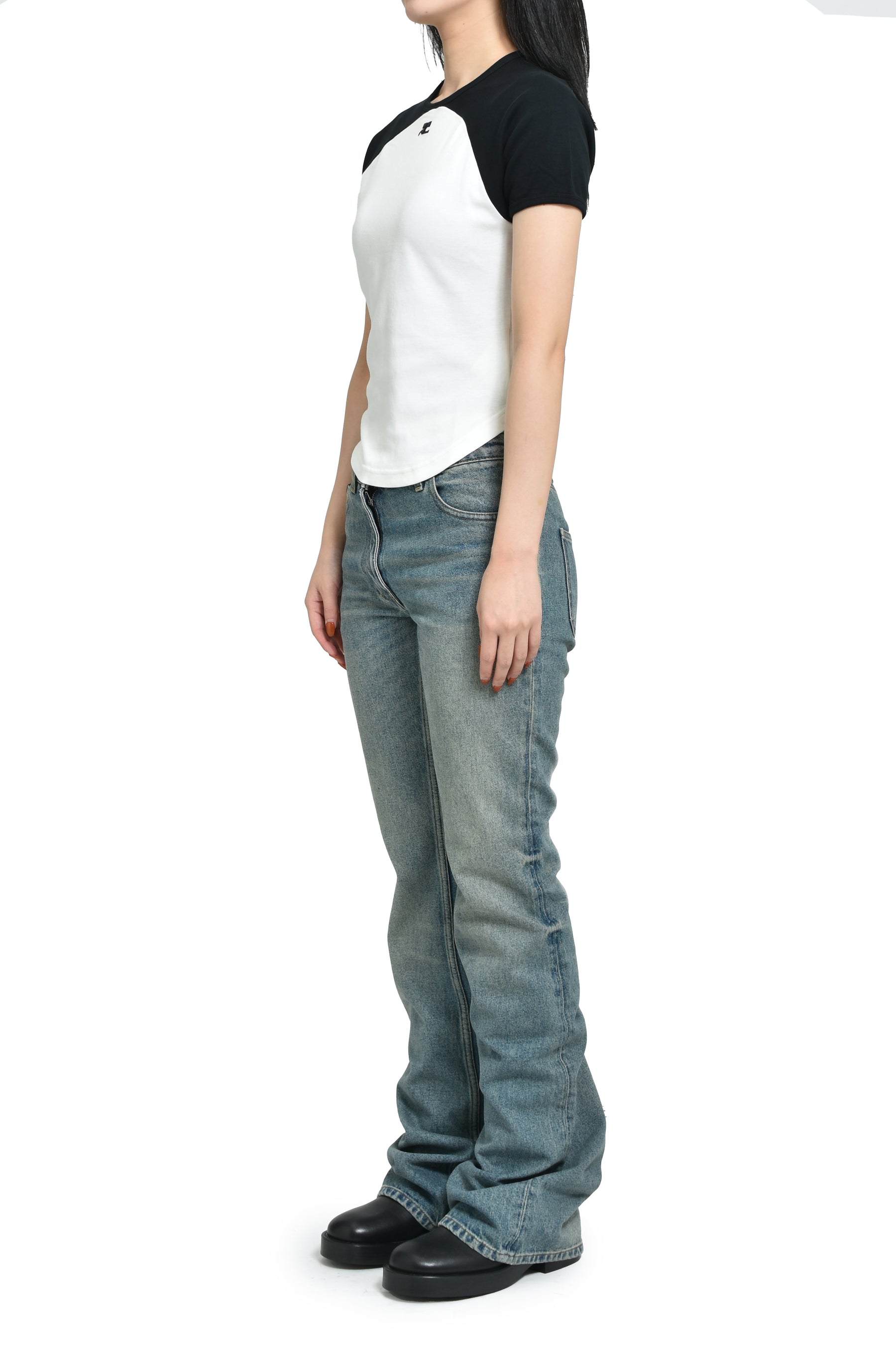 CIRCLE CONTRAST T-SHIRT / HERITAGE WHT/BLK 