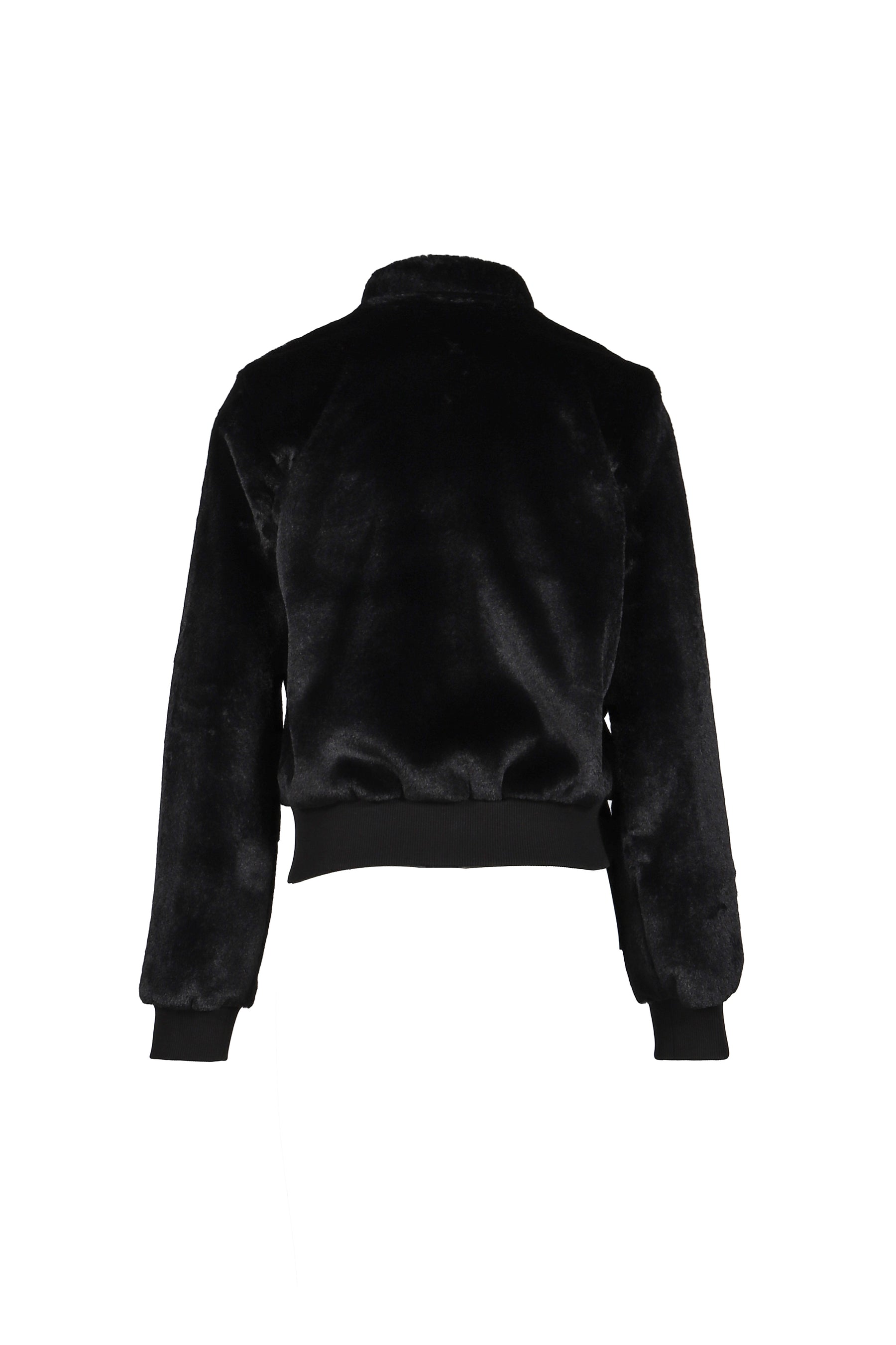FLEECE APPLIQU_ ZIPUP JACKET / BLK