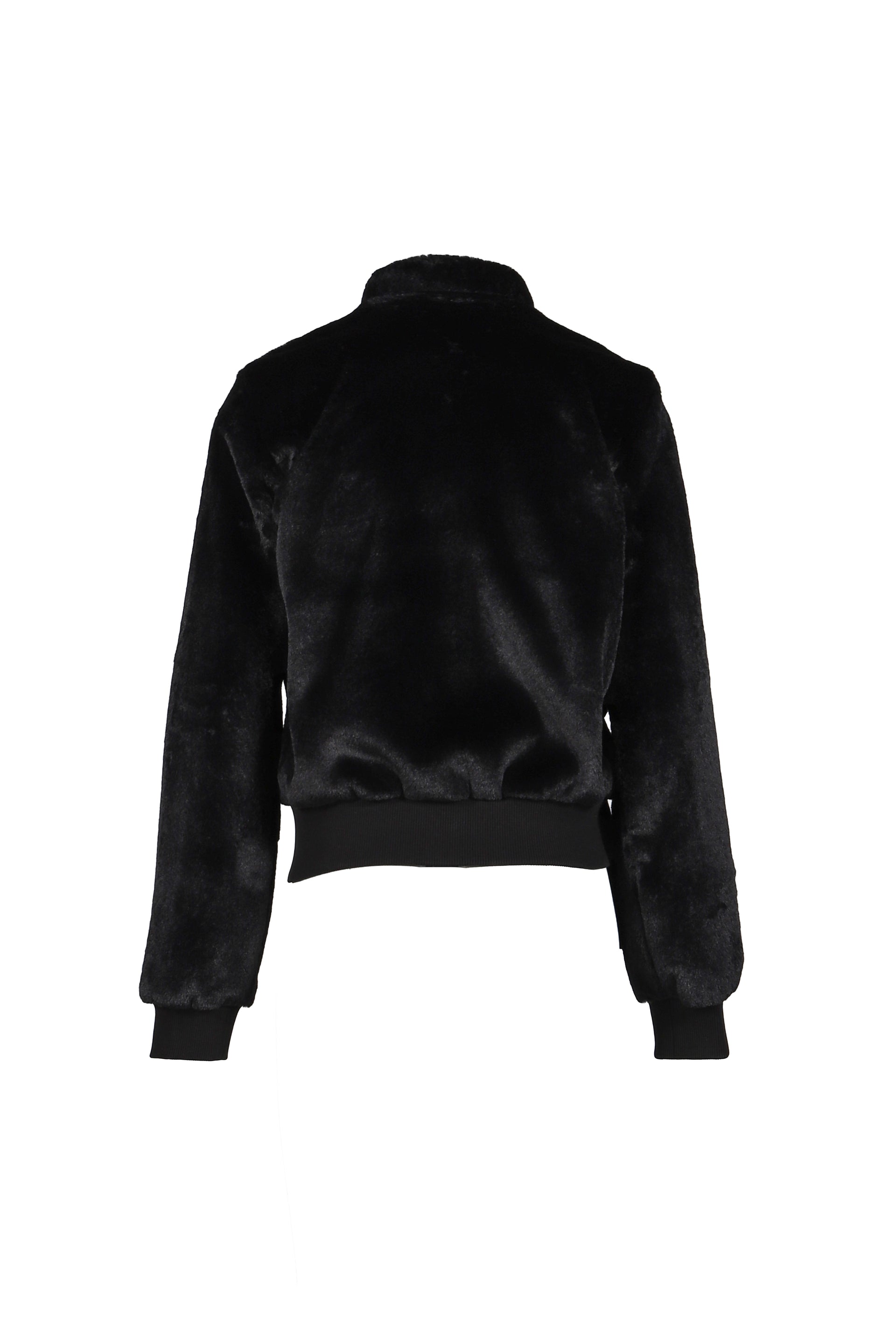 FLEECE APPLIQU_ ZIPUP JACKET / BLK