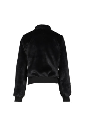 FLEECE APPLIQU_ ZIPUP JACKET / BLK