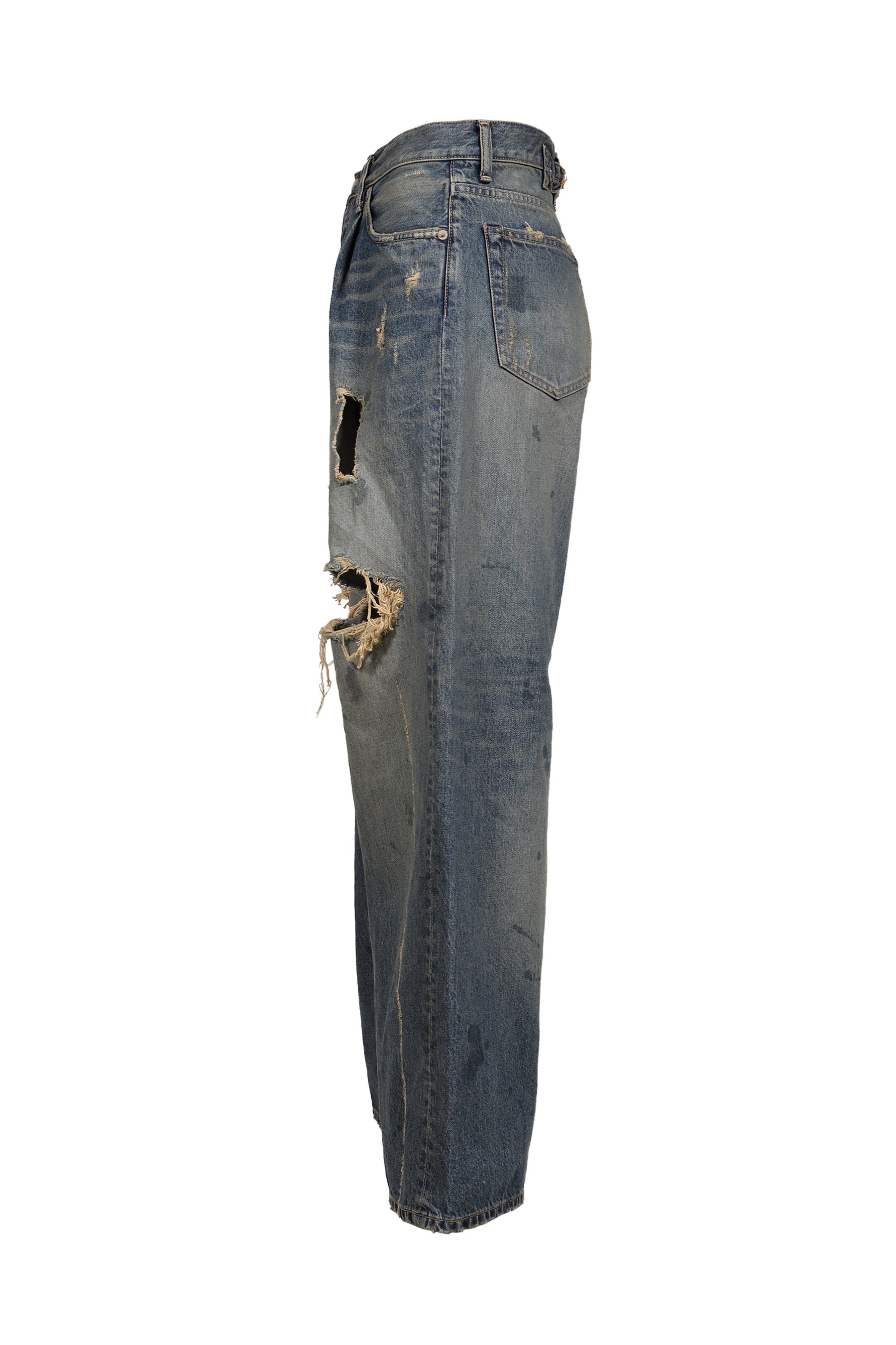 "80YEAR" DAMAGE WIDE DENIM PANTS / IND