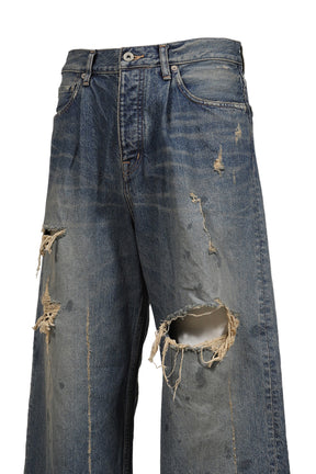 "80YEAR" DAMAGE WIDE DENIM PANTS / IND