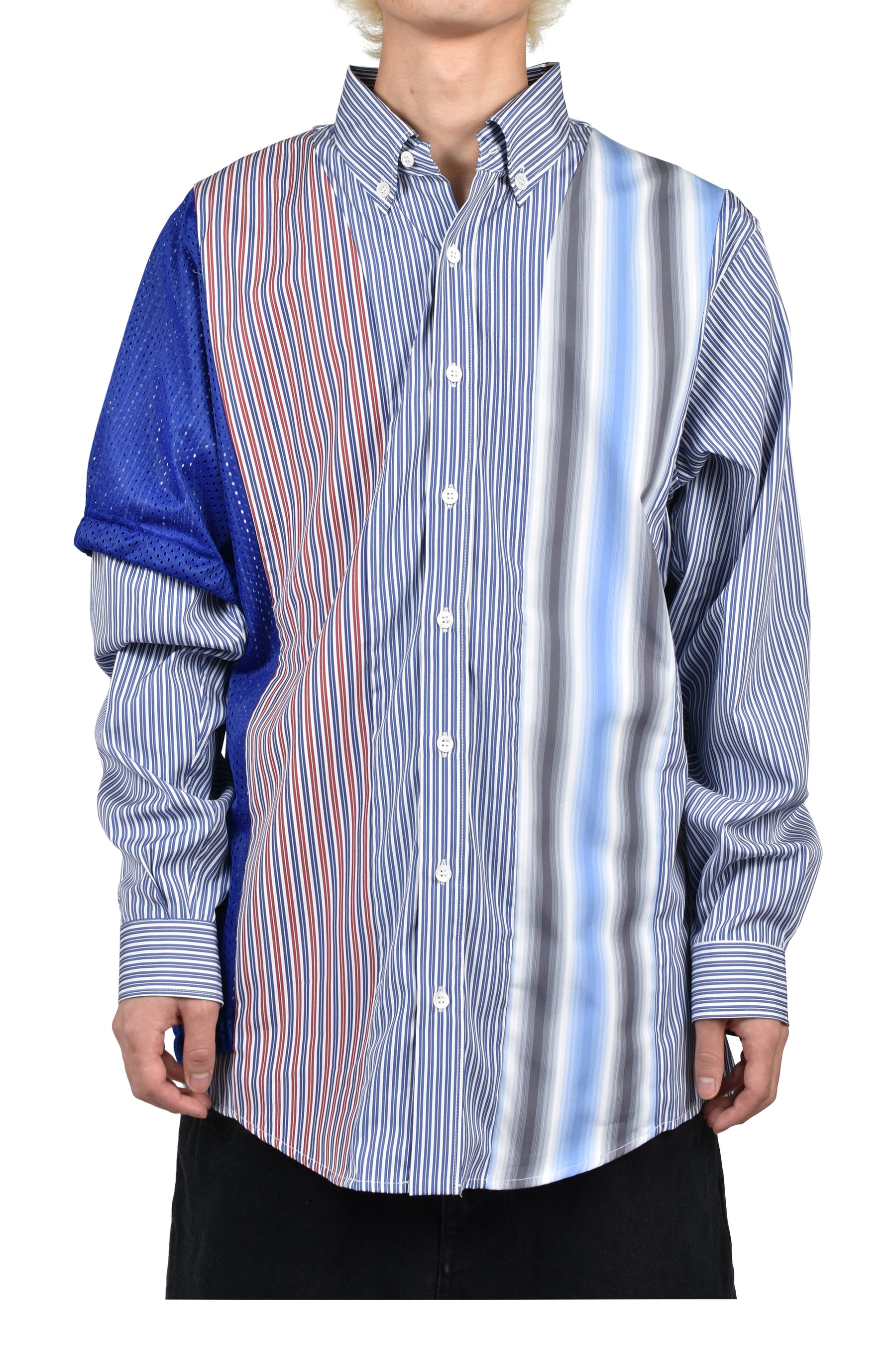 MIX SHIRT // ALL UNIQUE! / WHT/BLU