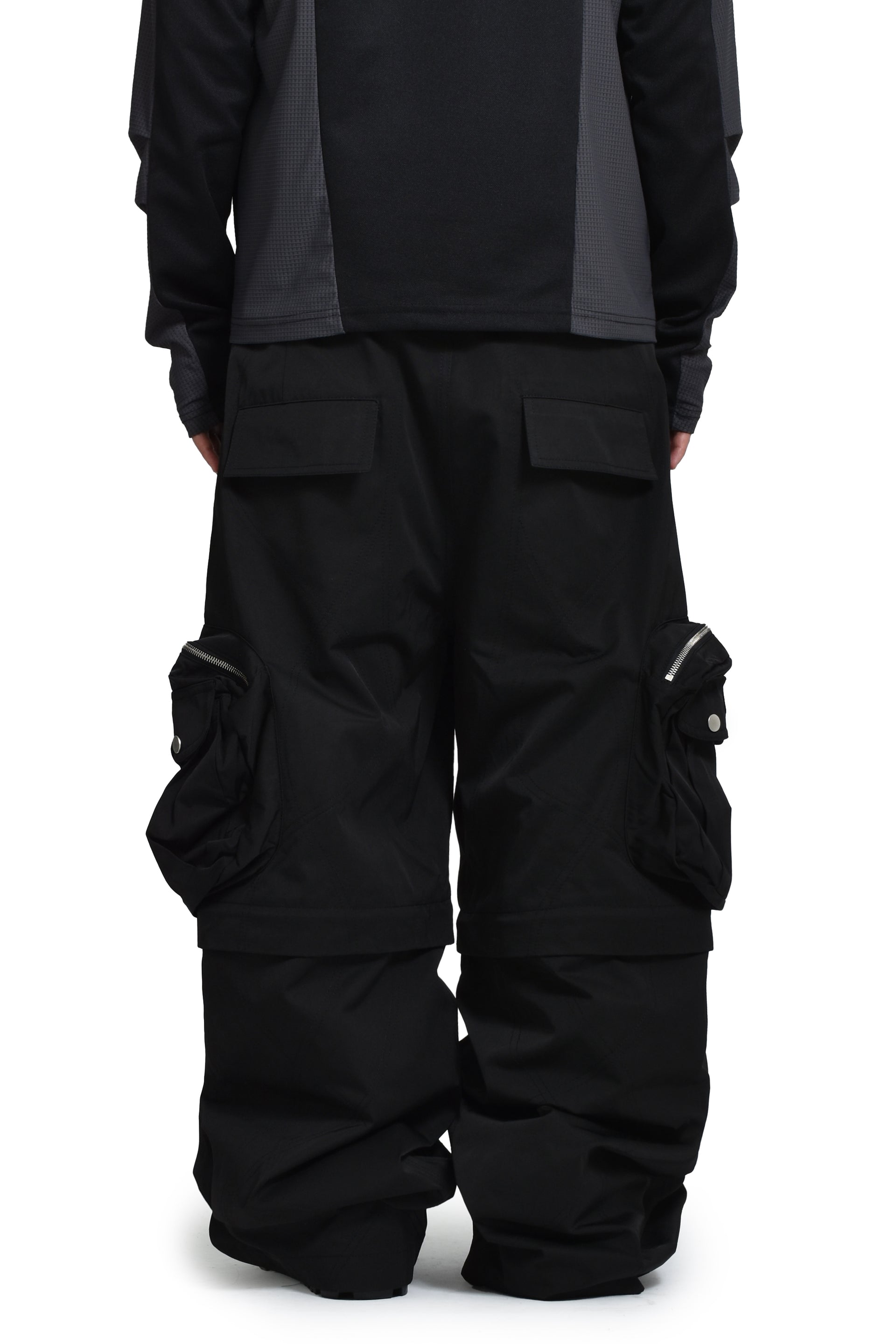 FFFPOSTALSERVICE DIFFRACTION CONVERTIBLE CARGO TROUSERS / BLK