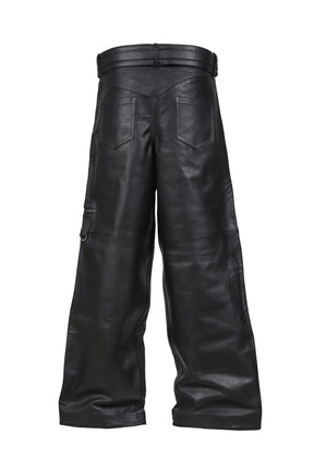 LEATHER PANTS / BLK