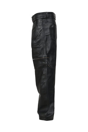 LEATHER PANTS / BLK