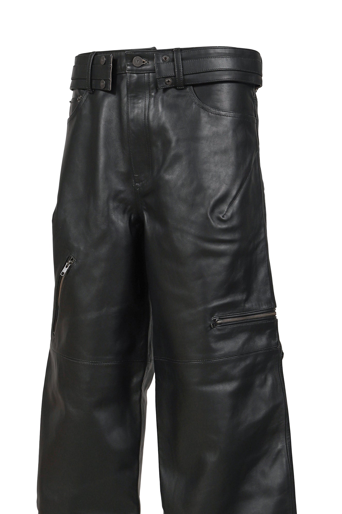 LEATHER PANTS / BLK