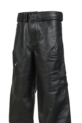 LEATHER PANTS / BLK