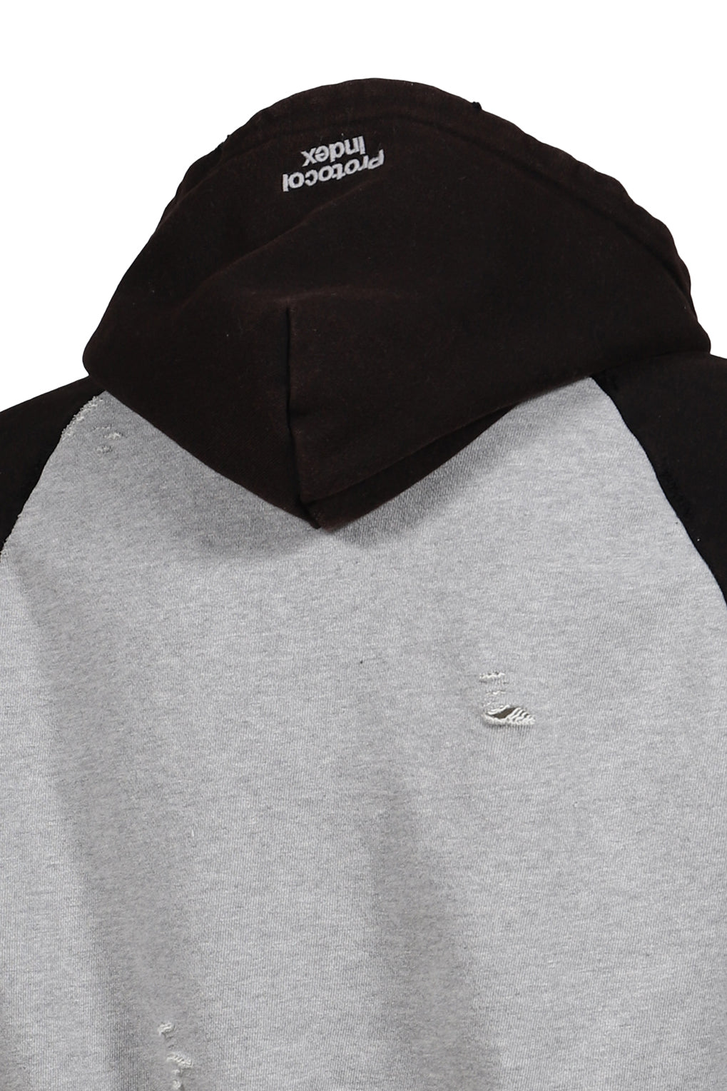 TIGHT FIT RECONSTRUCTED ZIP HOODIE / GRY