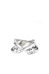 BONE SHAPED DUAL RING / SIL