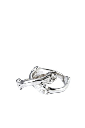 BONE SHAPED DUAL RING / SIL