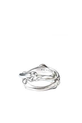 BONE SHAPED DUAL RING / SIL