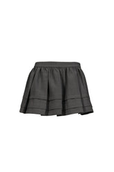 TUCK DETAIL PLEATED SKIRT / GRY
