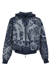 NAVY GRAFFITI TRACK TOP / GRY/BLU