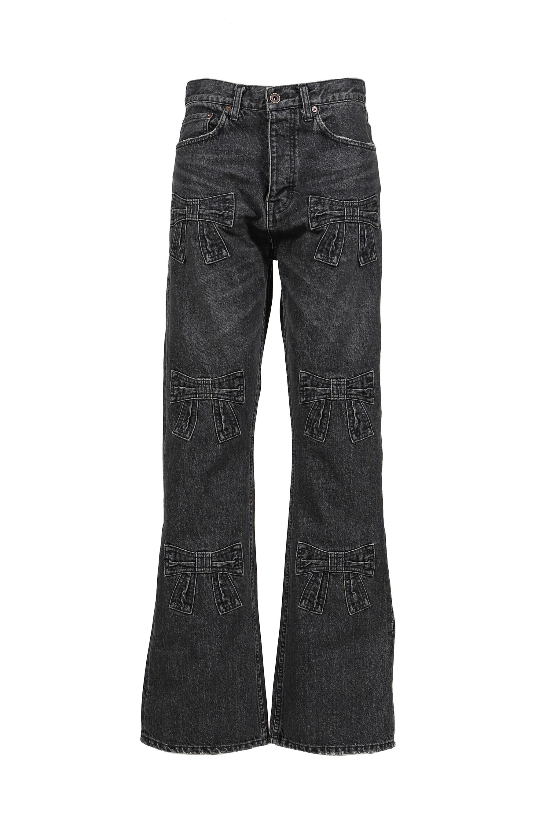 "RIBBON" VINTAGE DENIM PANTS / BLK