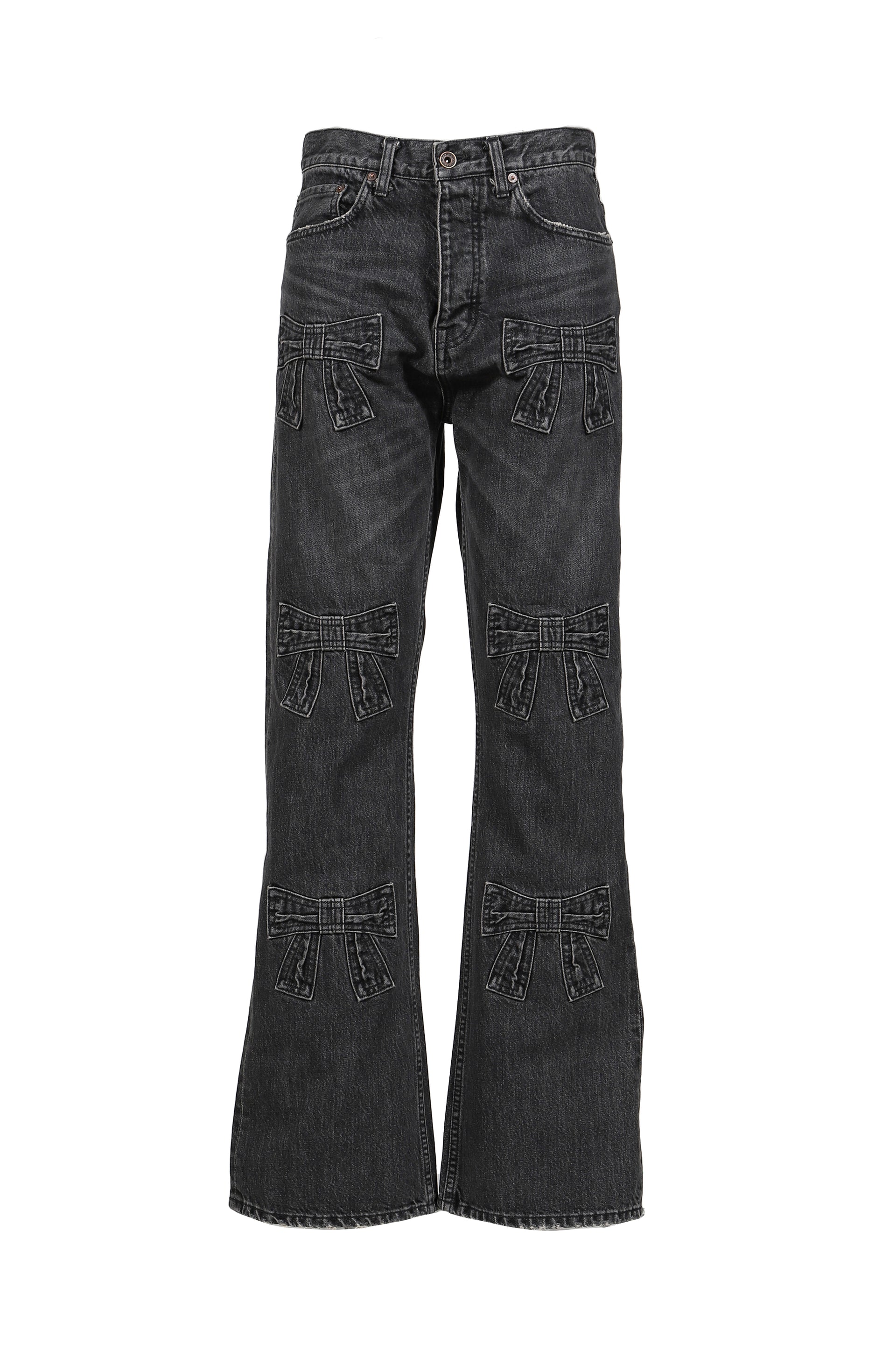 "RIBBON" VINTAGE DENIM PANTS / BLK