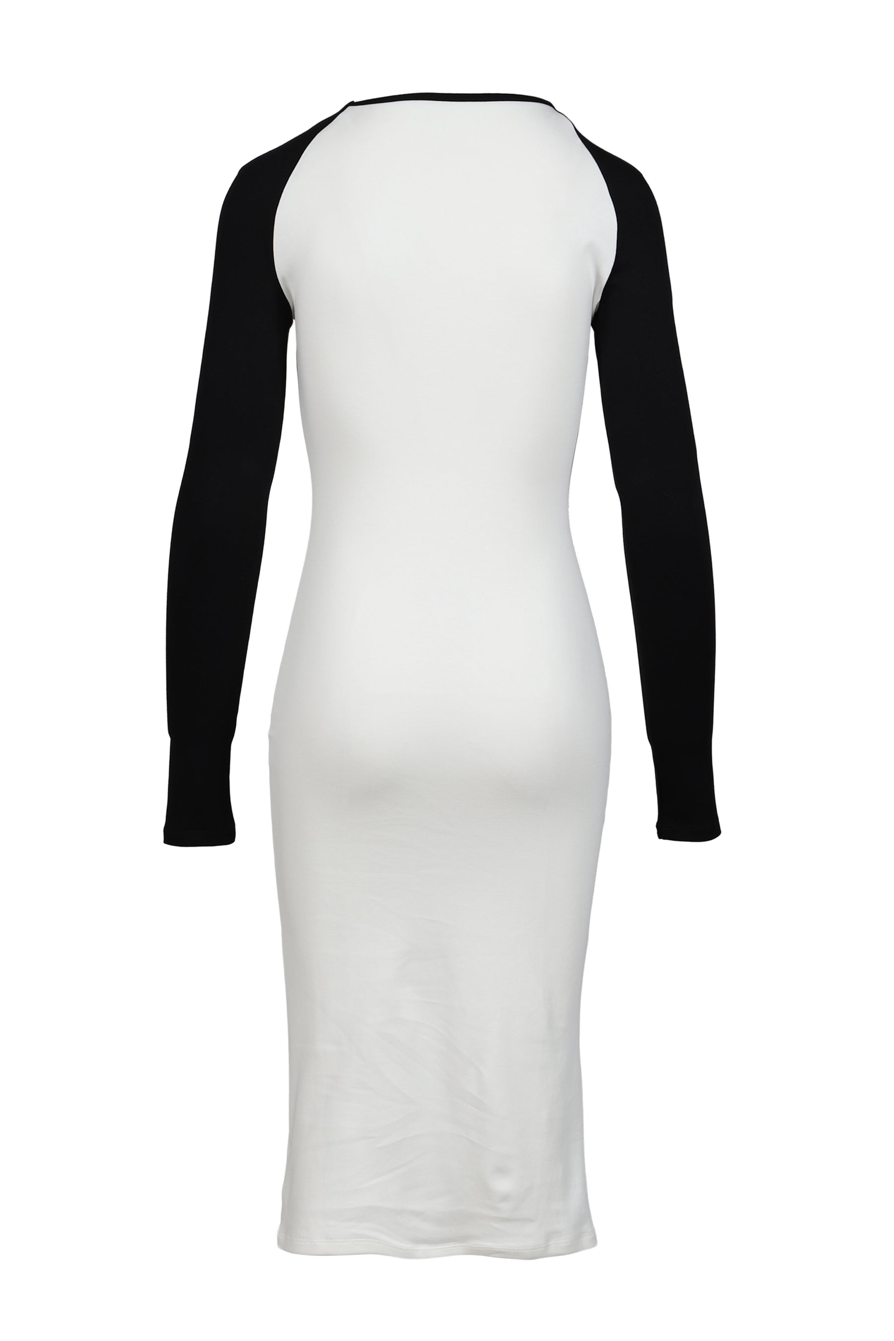 RETRO PRINT RAGLAN SLEEVE MIDI DRESS / BLK