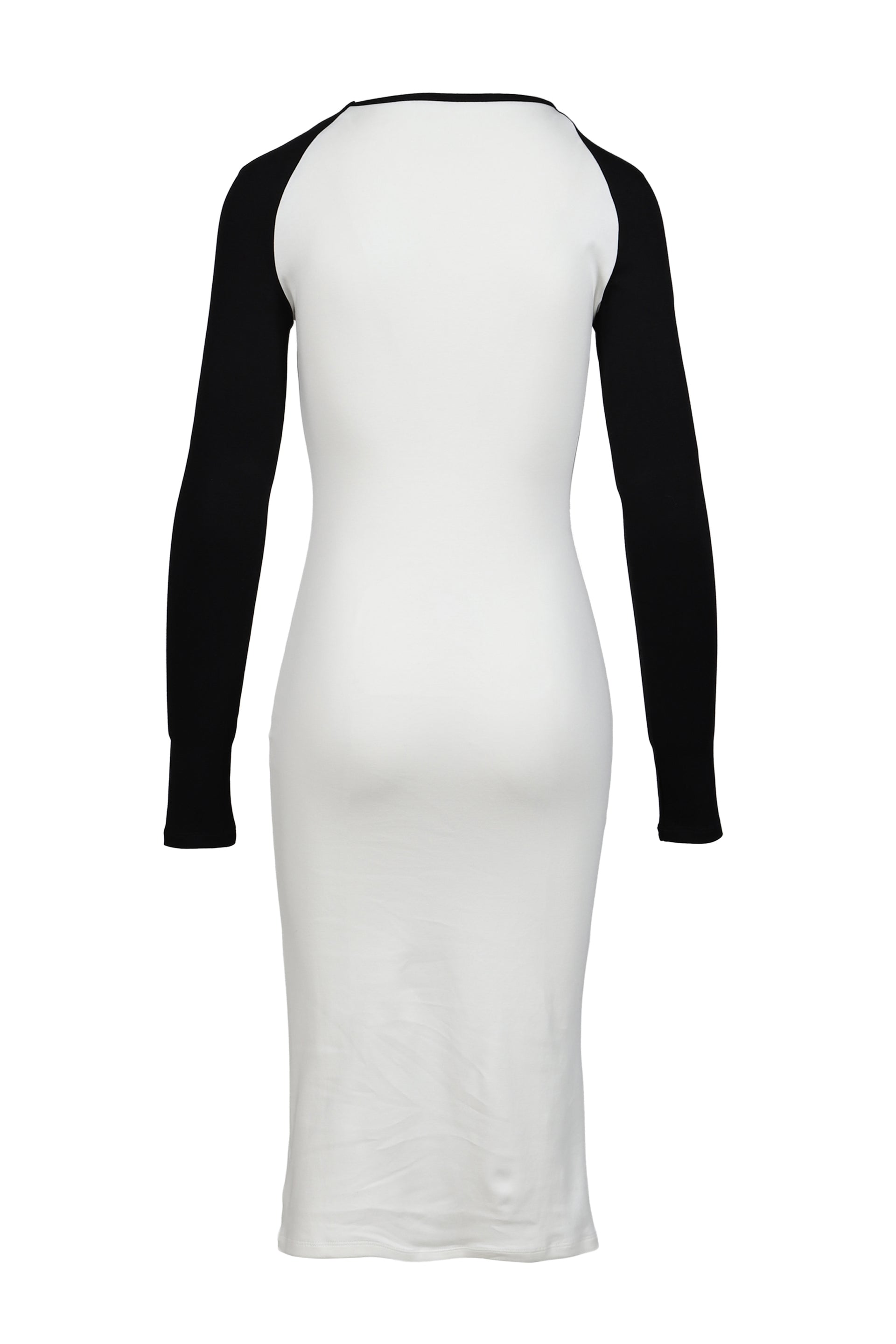 RETRO PRINT RAGLAN SLEEVE MIDI DRESS / BLK