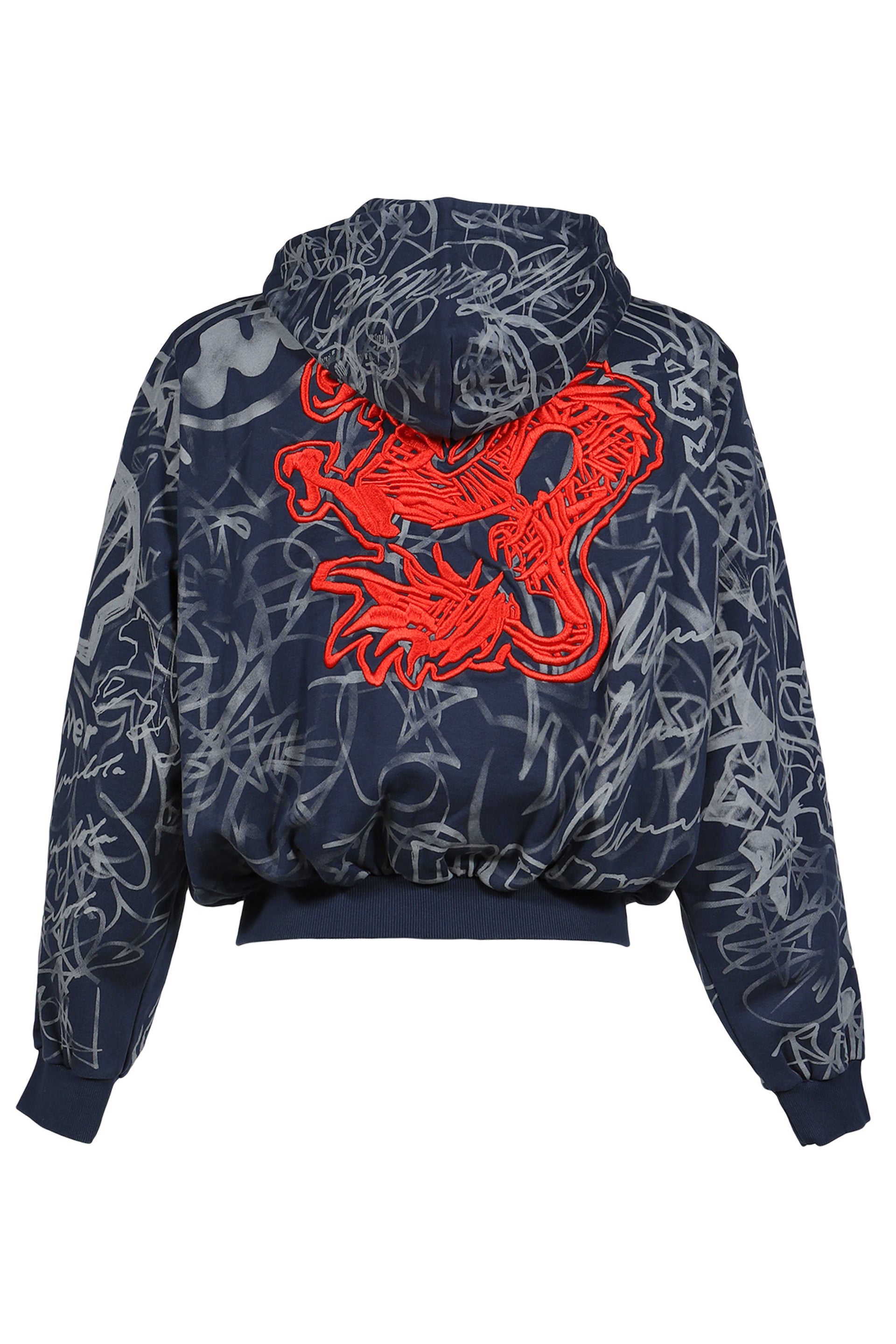 NAVY GRAFITTI TRACK TOP / GRY/BLU