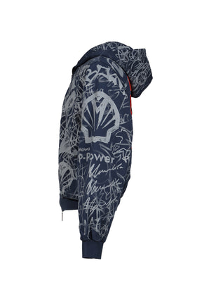 NAVY GRAFFITI TRACK TOP / GRY/BLU