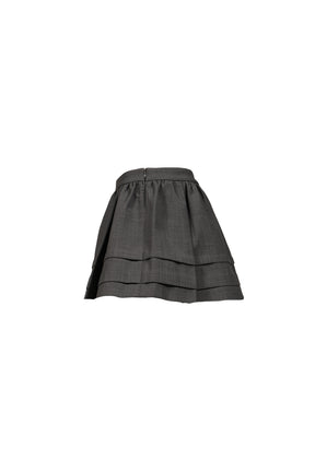 TUCK DETAIL PLEATED SKIRT / GRY