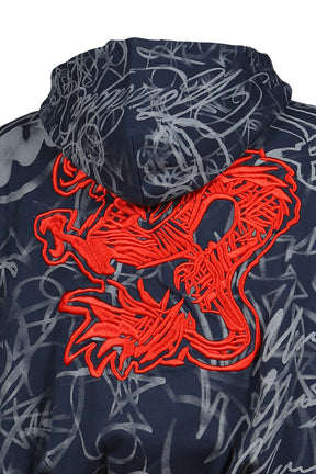 NAVY GRAFFITI TRACK TOP / GRY/BLU