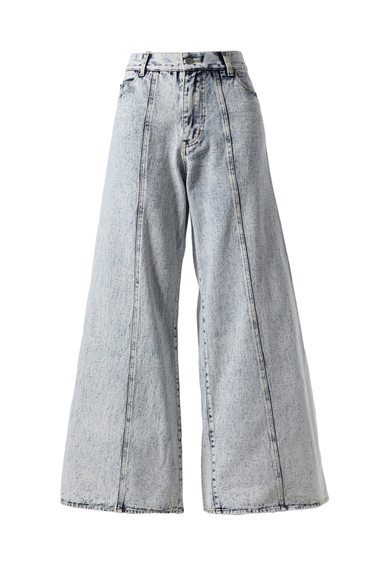 DAMAGE DENIM BAGGY PANTS / SAX