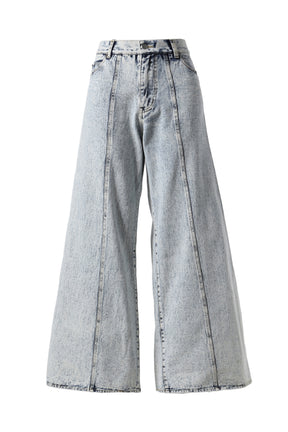 DAMAGE DENIM BAGGY PANTS