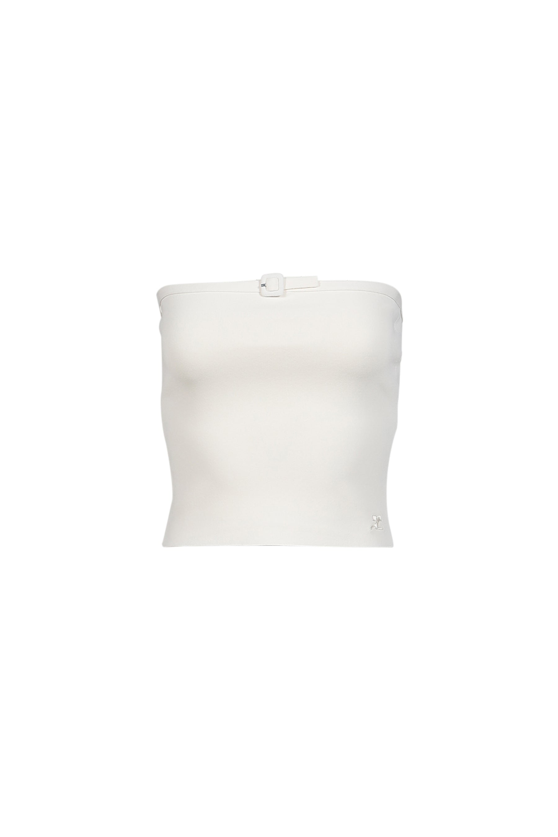 BUCKLE KNIT BUSTIER TOP / NATURAL