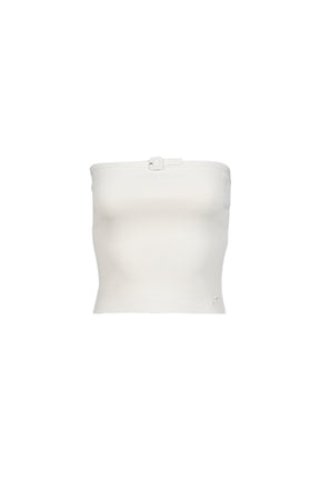 BUCKLE KNIT BUSTIER TOP / NATURAL
